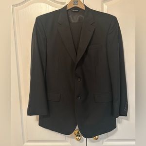Black pinstriped Joseph A Banks suit, 44R